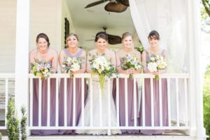 Bridal party on porch at The Wheeler House